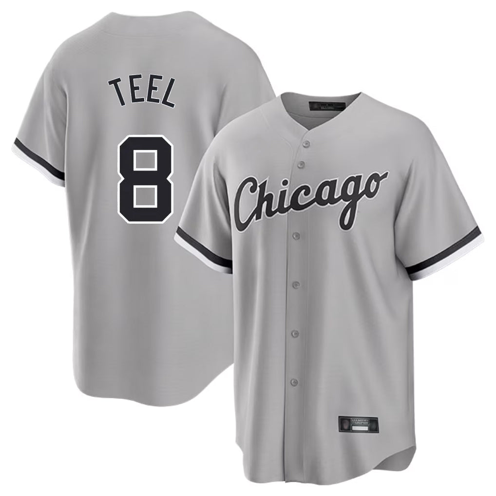 Pouc C.White Sox #8 Kyle Teel Player Gray Home Game Stitched Jerseys