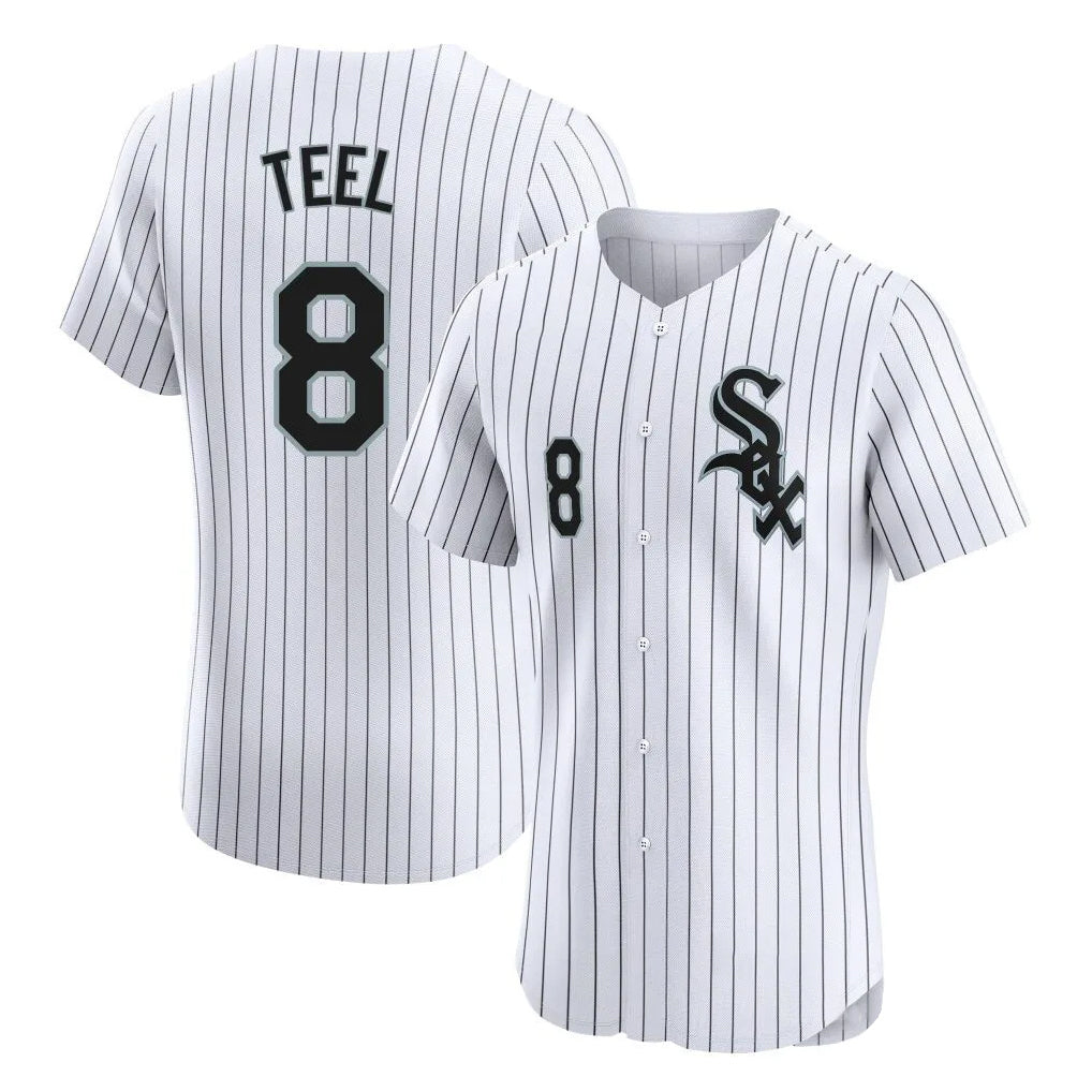 Pouc C.White Sox #8 Kyle Teel Player White Stripe Limited Elite Home Stitched Jerseys