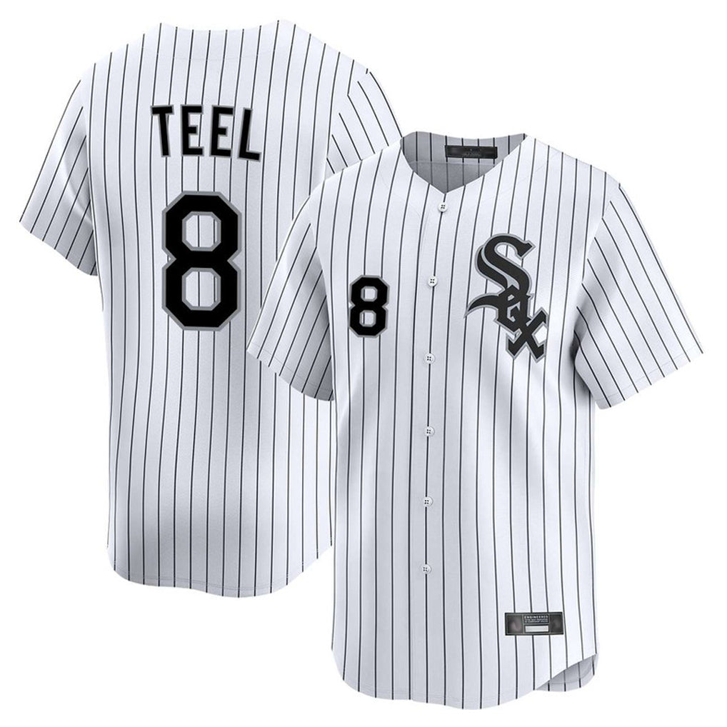 Pouc C.White Sox #8 Kyle Teel Player White Stripe Limited Home Stitched Jerseys