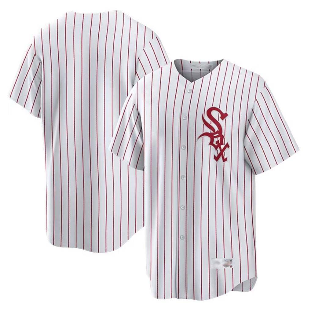 Pouc C.White Sox ## White Sox Blank Player Red Stripe White Home Game Stitched Jerseys