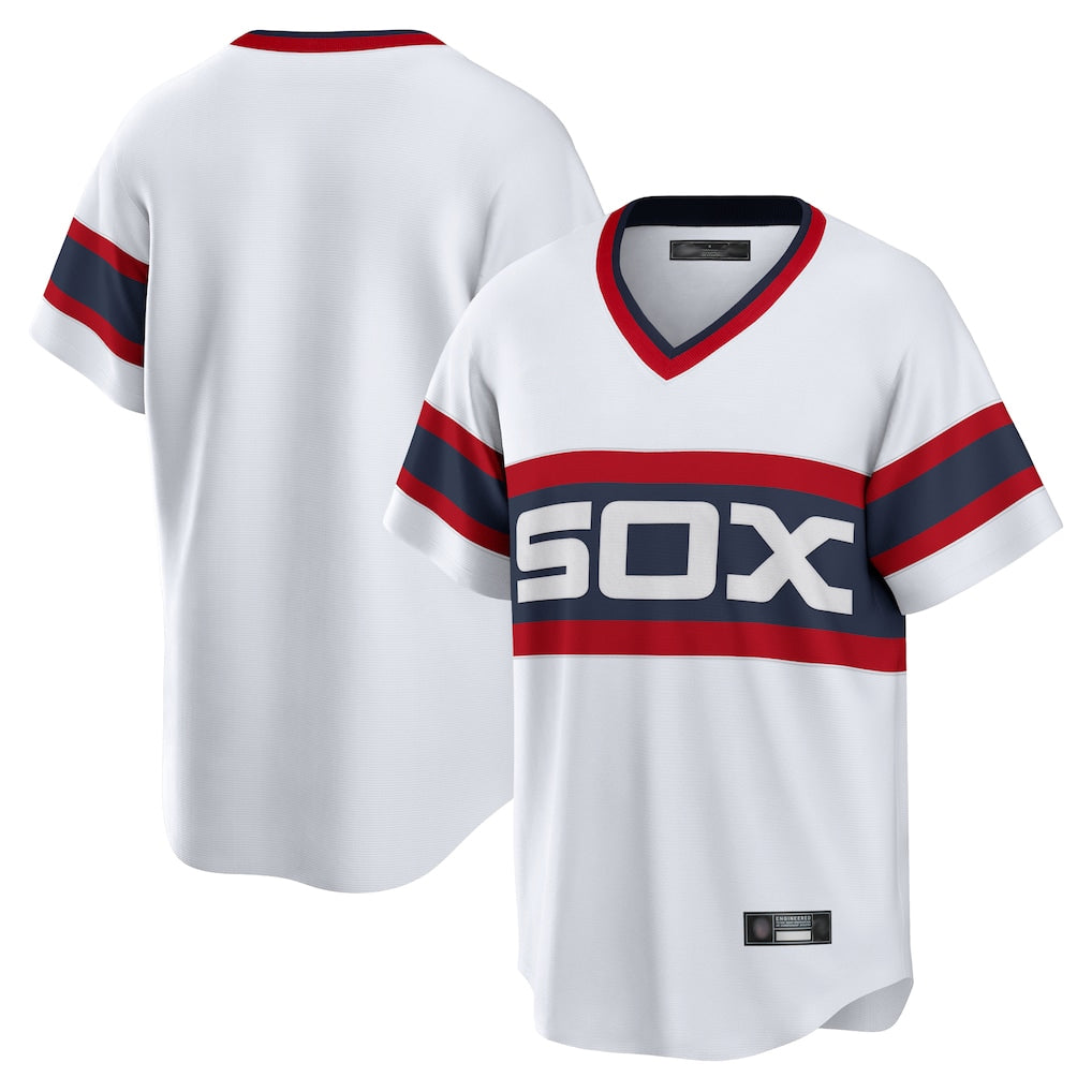 Pouc C.White Sox ## White Sox Blank Player White T-shirt Home Game Stitched Jerseys