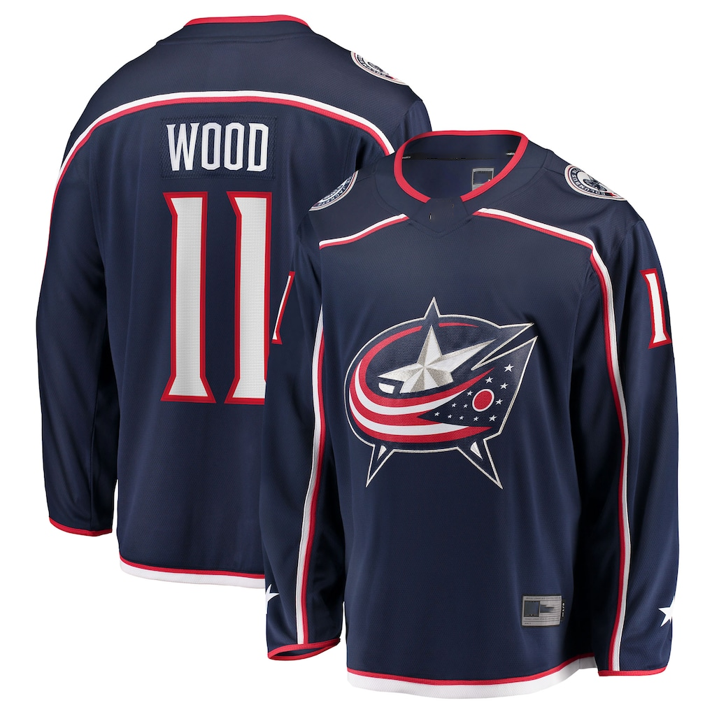 Pouc CB.Jackets #11 Miles Wood Navy Home Breakaway Jersey