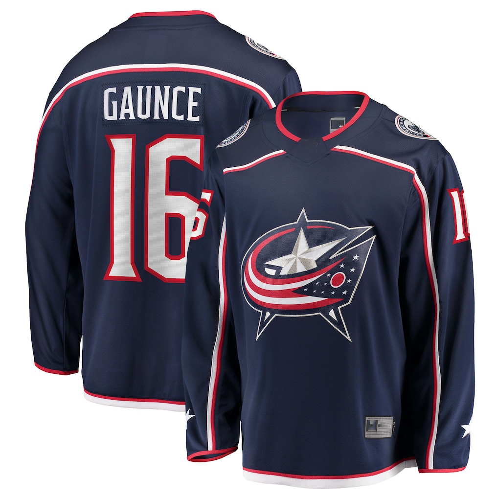 Pouc CB.Jackets #16 Brendan Gaunce Navy Home Breakaway Jersey