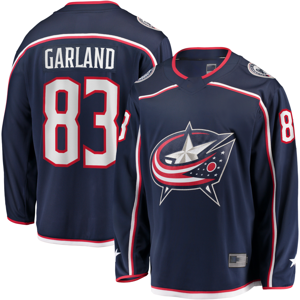 Pouc CB.Jackets #83 Conor Garland Navy Home Breakaway Jersey