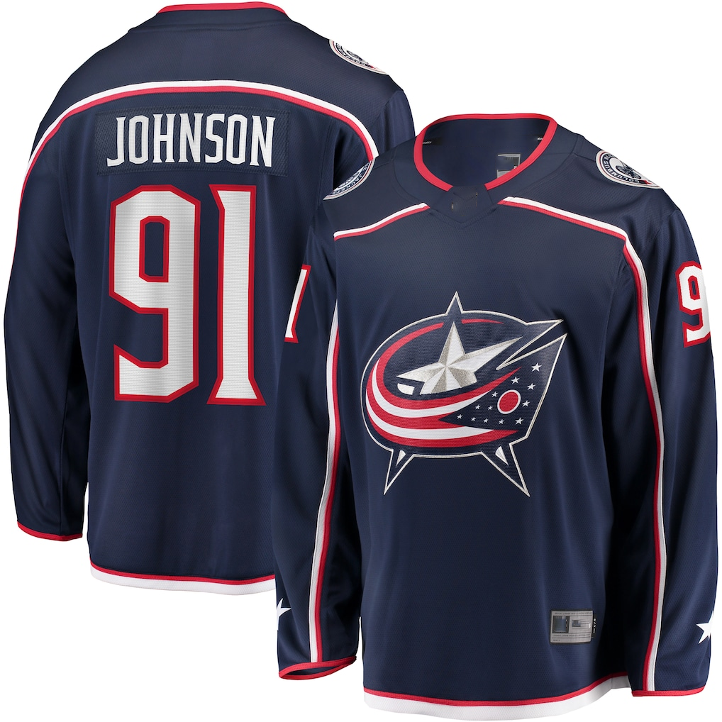 Pouc CB.Jackets #91 Kent Johnson Navy Home Breakaway Jersey