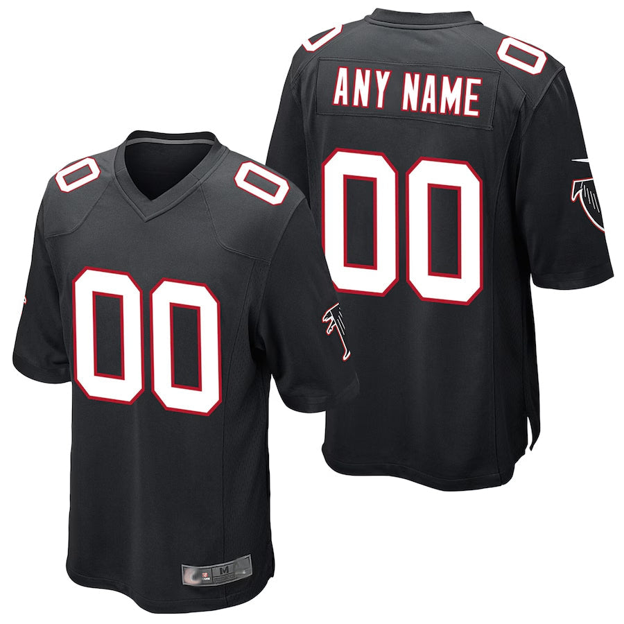Pouc Custom A.Falcons Black Alternate Game Stitched Jerseys