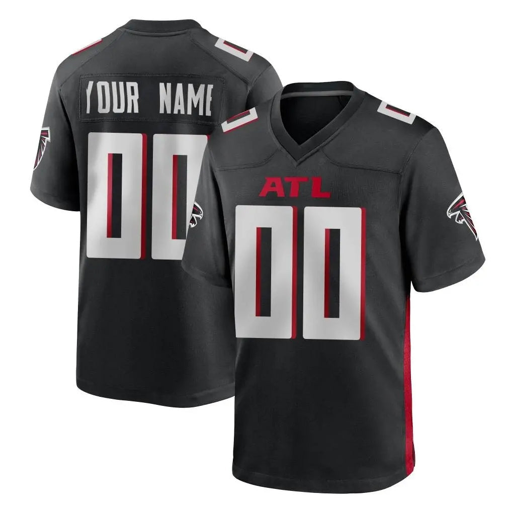 Pouc Custom A.Falcons Black Home Game Any Name & Numbers Stitched Jerseys