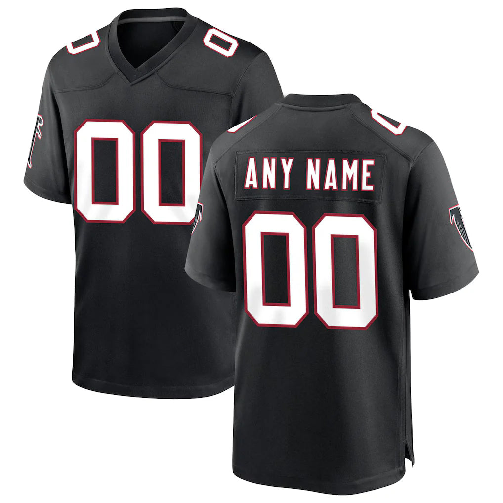 Pouc Custom A.Falcons Black Throwback Limited Home Game Any Name & Numbers Stitched Jerseys