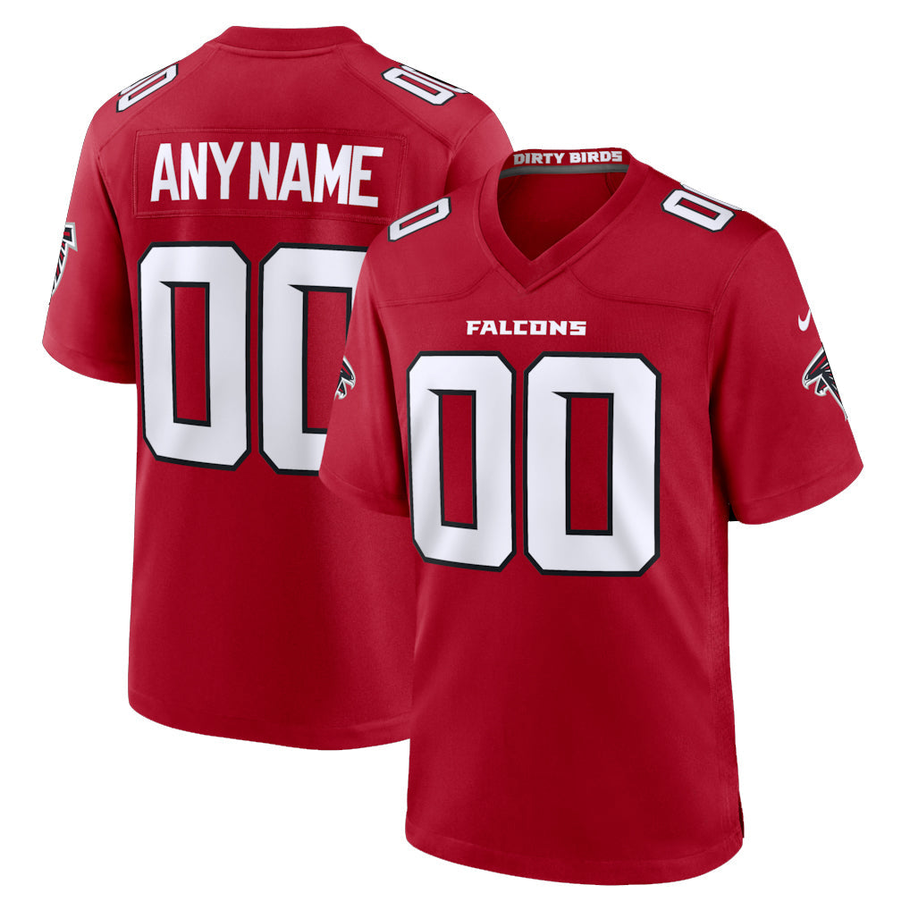 Pouc Custom A.Falcons Red Replica Home Game Any Name & Numbers Stitched Jerseys