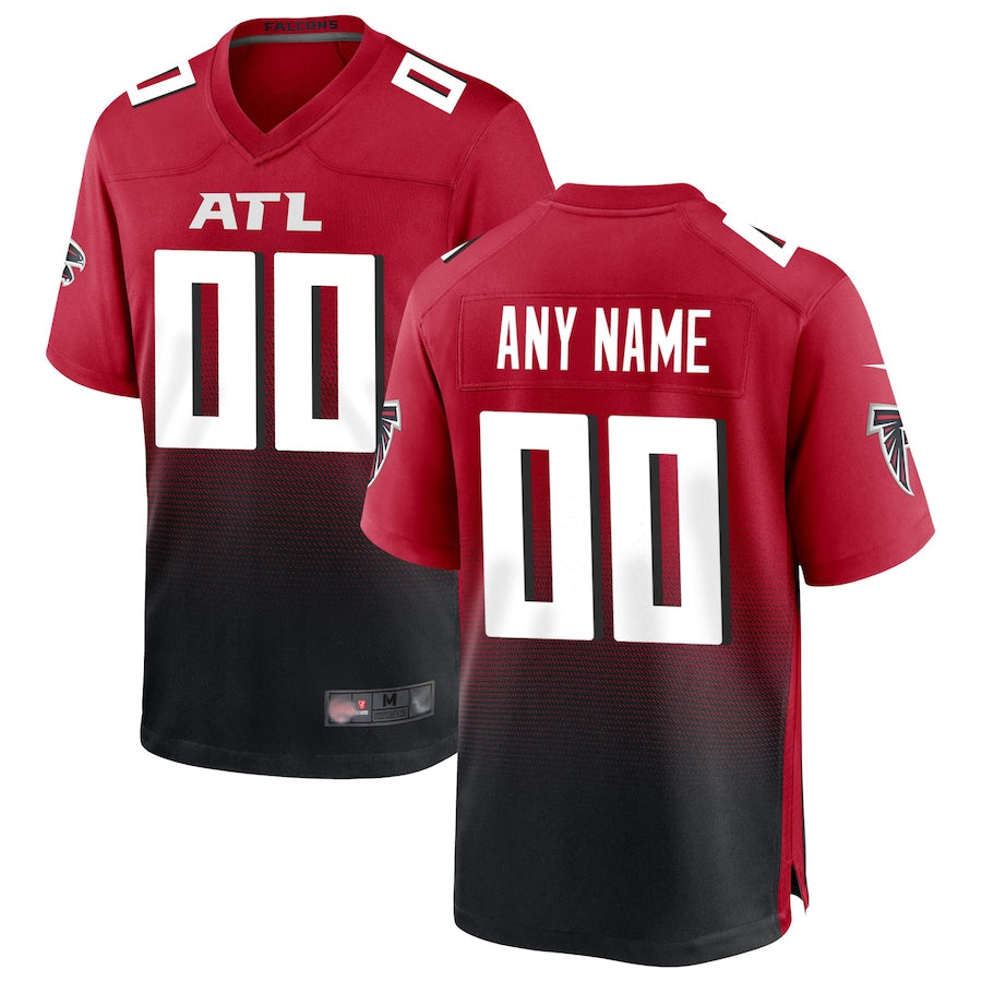 Pouc Custom A.Falcons Red Replica Home Game Stitched Jerseys