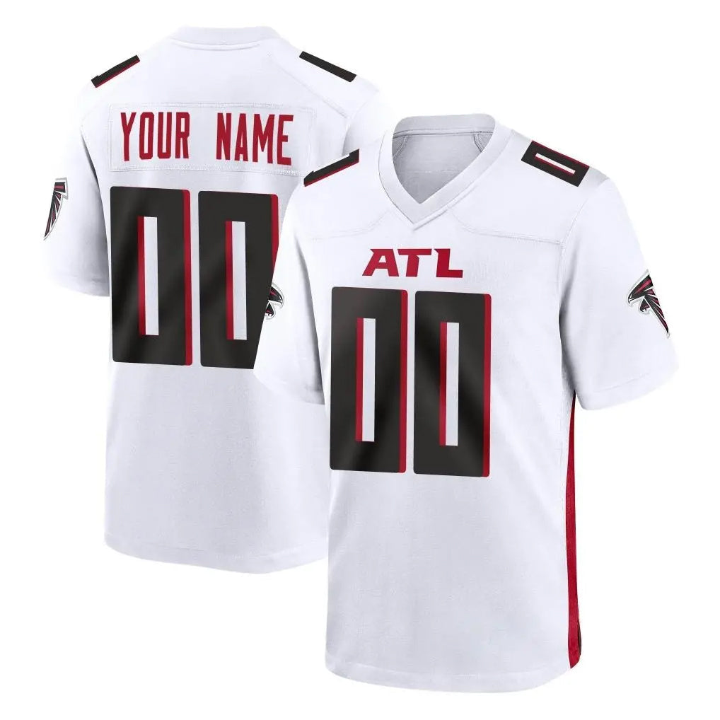 Pouc Custom A.Falcons White Home Game Any Name & Numbers Stitched Jerseys