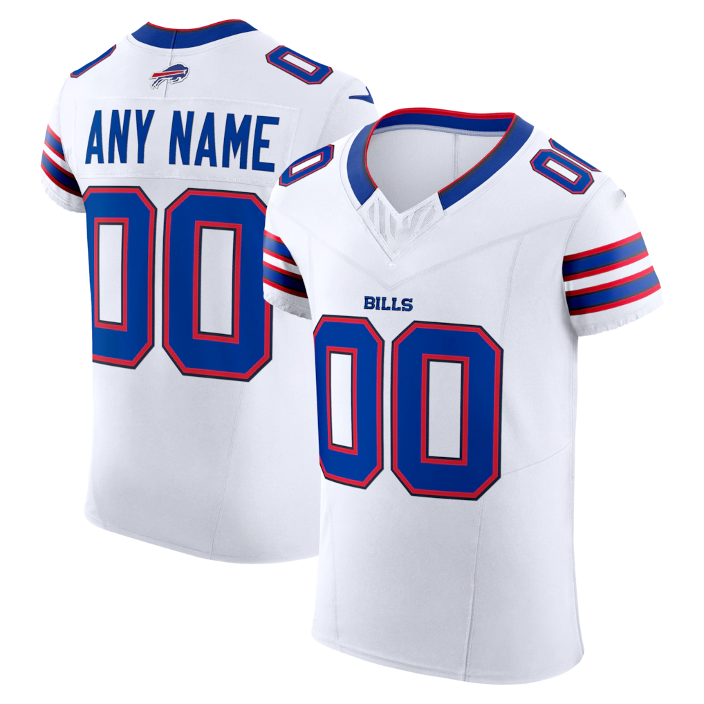 Pouc Custom B.Bills White Vapor F.U.S.E. Elite Stitched Jerseys