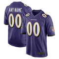 Pouc Custom B.Ravens Purple Home Game Stitched Jerseys