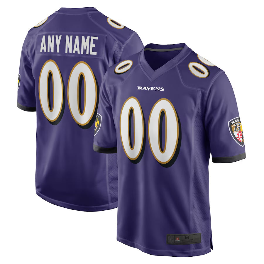 Pouc Custom B.Ravens Purple Home Game Stitched Jerseys