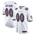 Pouc Custom B.Ravens White Home Game Stitched Jerseys
