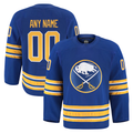 Pouc Custom B.Sabres Royal Home Authentic Pro Stitched Jerseys