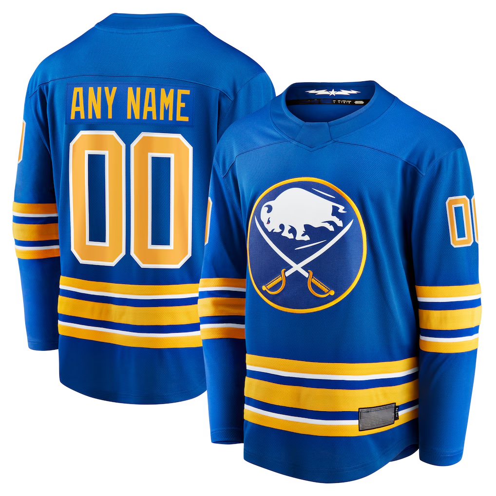 Pouc Custom B.Sabres Royal Home Breakaway Stitched Jerseys