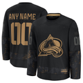 Pouc Custom C.Avalanche Black 2024 Military Appreciation Practice Jerseys