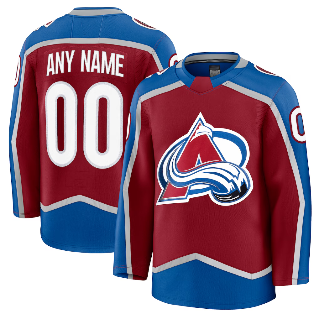 Pouc Custom C.Avalanche Burgundy Home Premium Jerseys