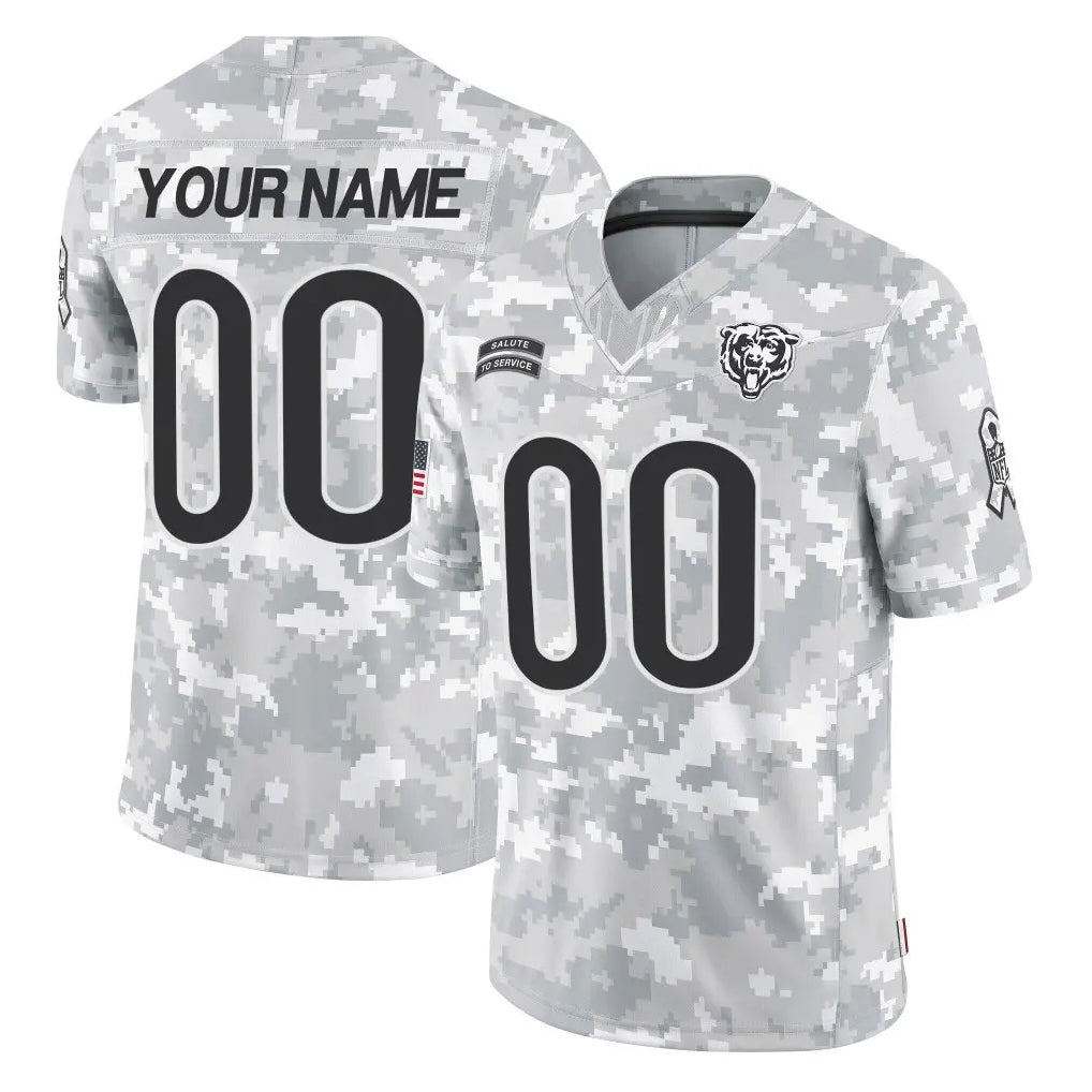 Pouc Custom C.Bears Arctic Camo Salute to Service Limited Any Name & Numbers Stitched Jerseys