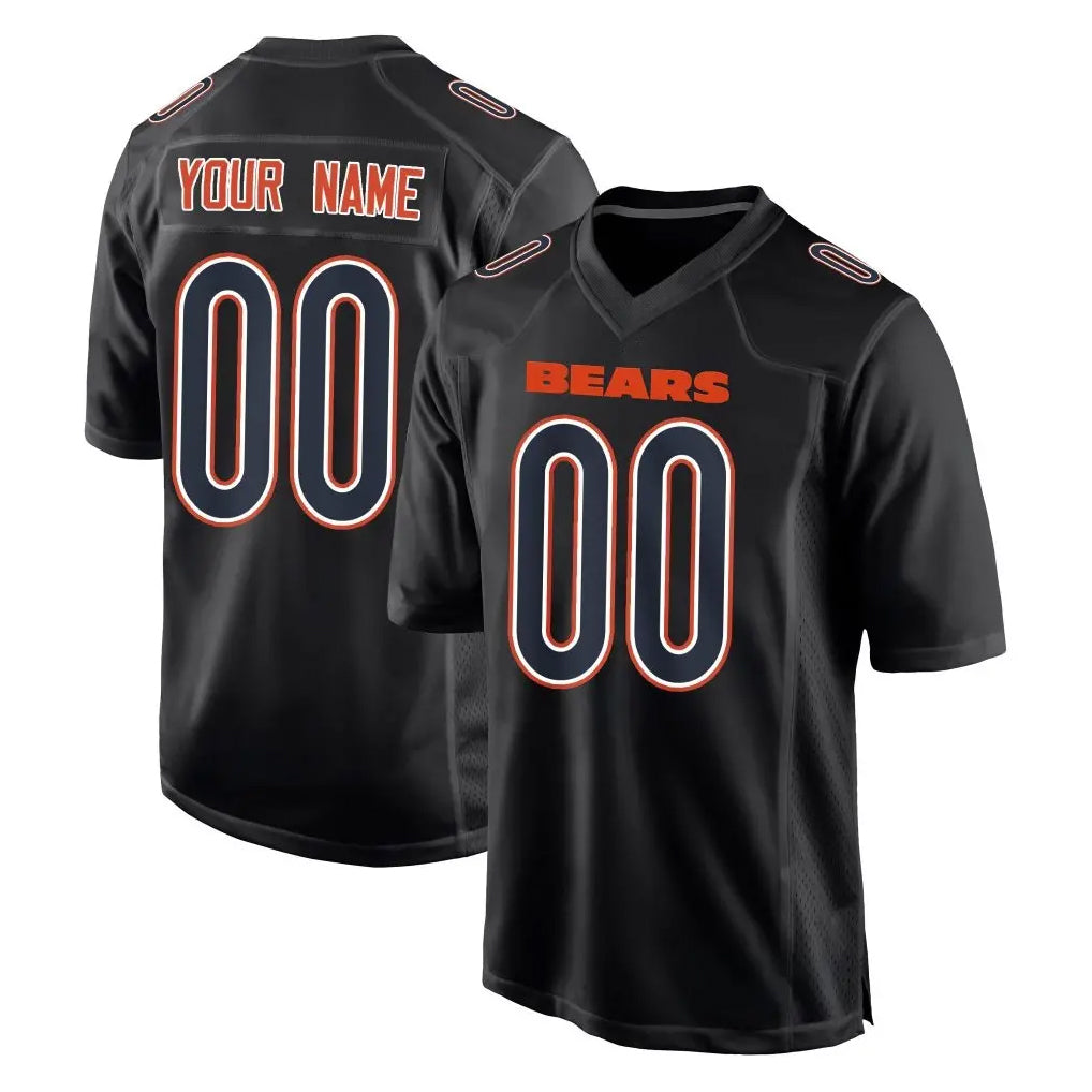 Pouc Custom C.Bears Carbon Black Fashion Game Any Name & Numbers Stitched Jerseys