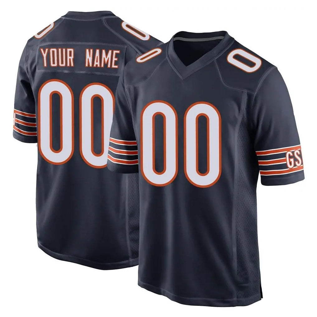 Pouc Custom C.Bears Navy Home Game Any Name & Numbers Stitched Jerseys