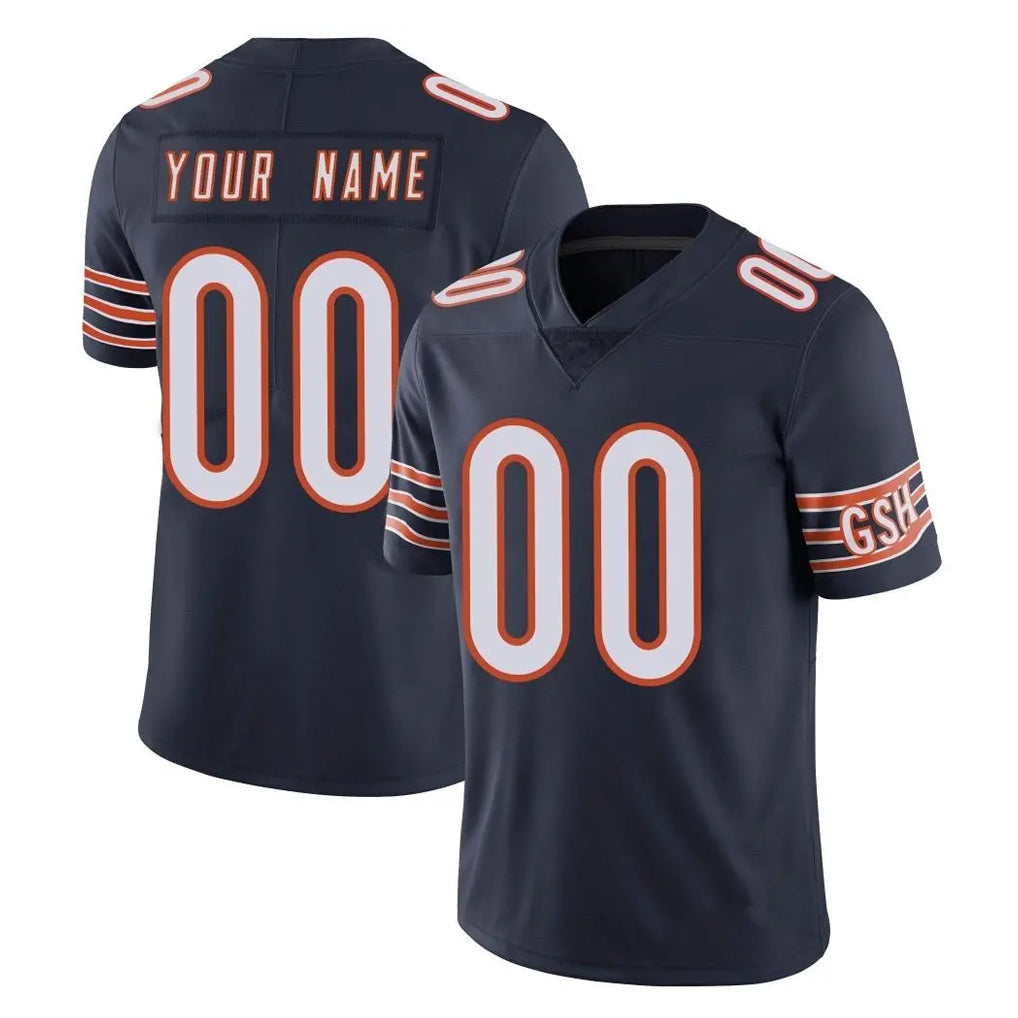 Pouc Custom C.Bears Navy Vapor Untouchable Limited Home Game Any Name & Numbers Stitched Jerseys
