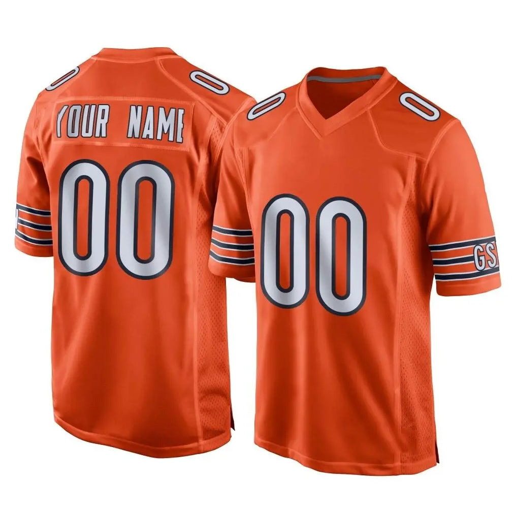 Pouc Custom C.Bears Orange Home Game Any Name & Numbers Stitched Jerseys