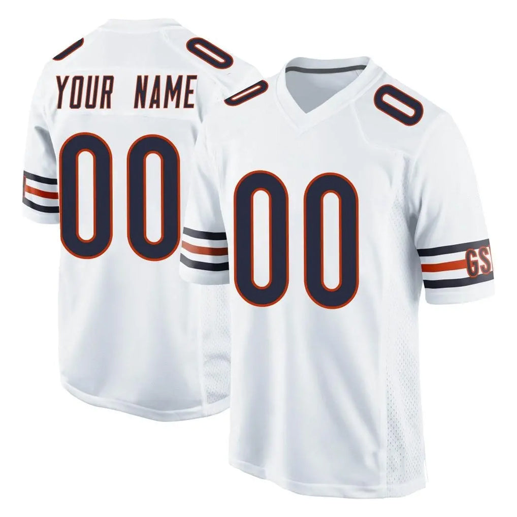 Pouc Custom C.Bears White Home Game Any Name & Numbers Stitched Jerseys