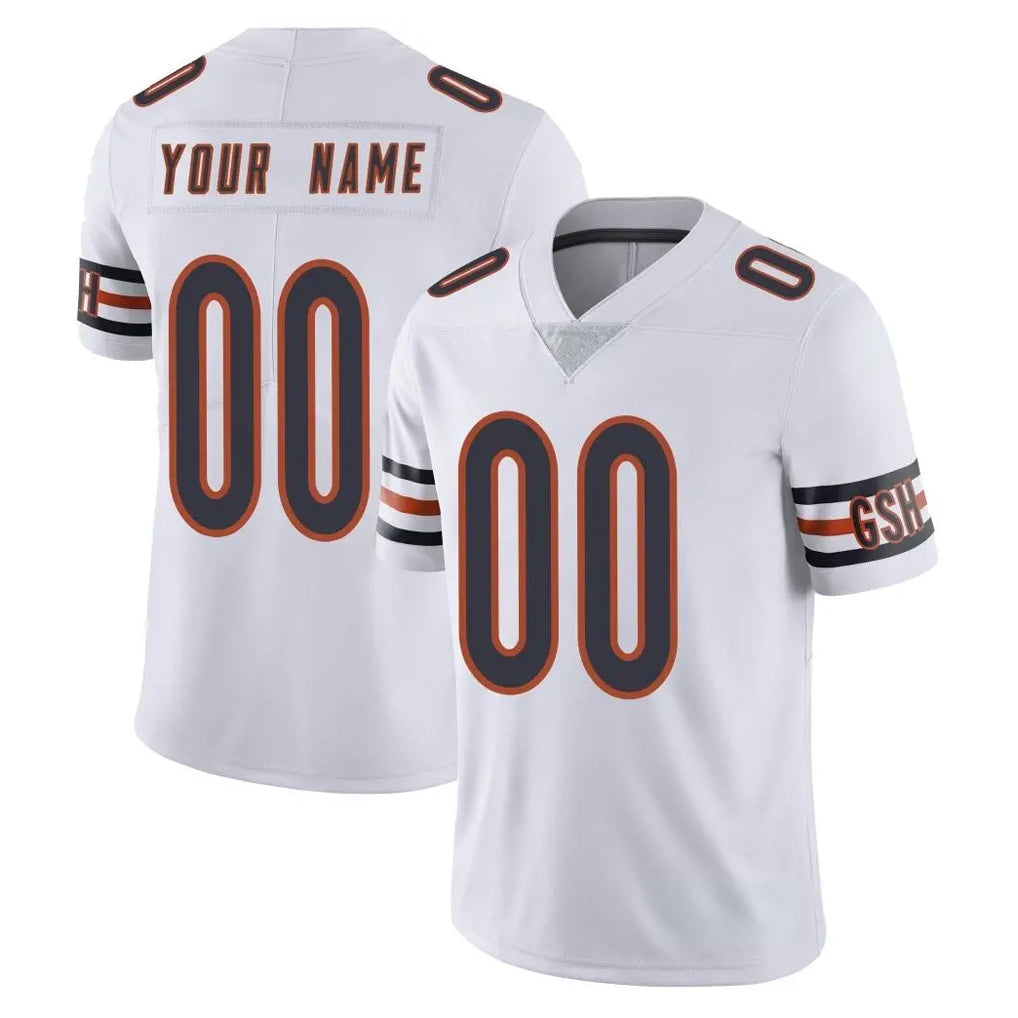 Pouc Custom C.Bears White Vapor Untouchable Limited Home Game Any Name & Numbers Stitched Jerseys