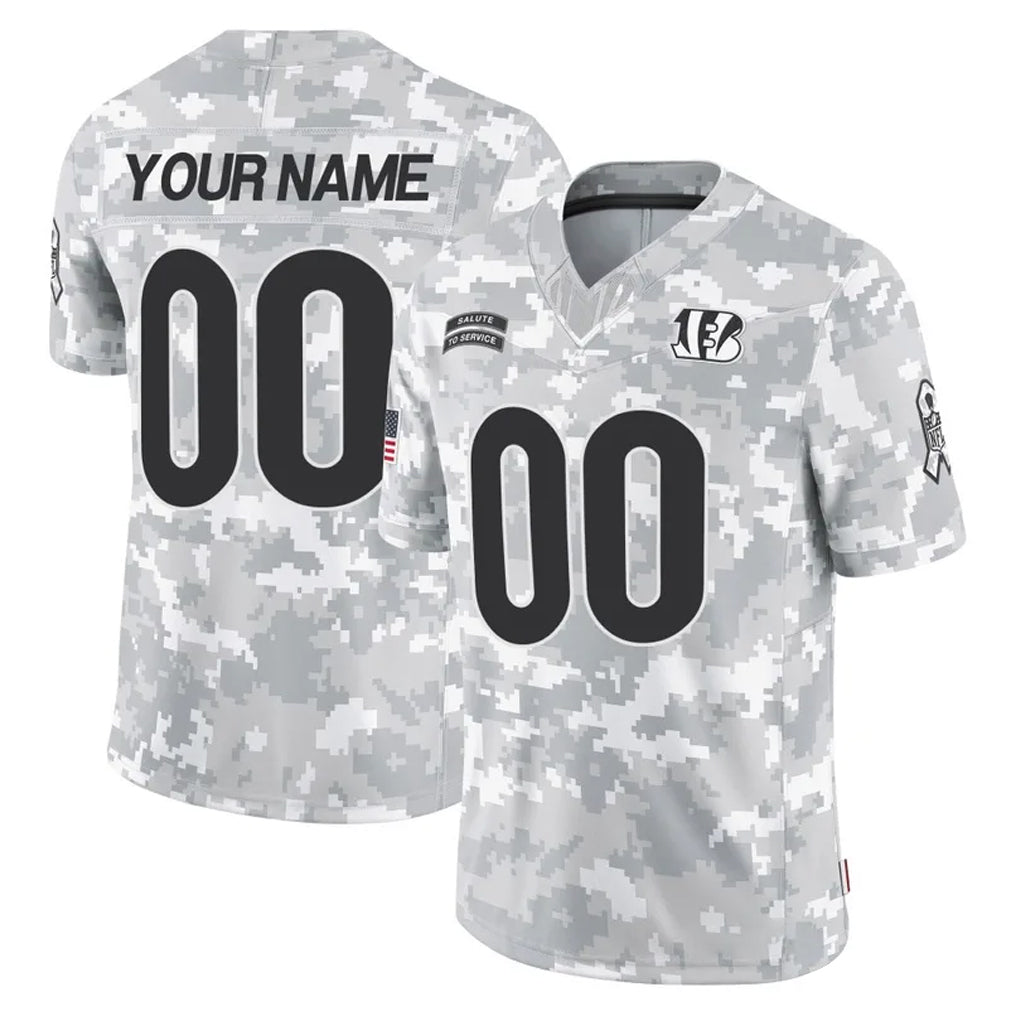 Pouc Custom C.Bengals Arctic Camo Salute to Service Limited Any Name & Numbers Stitched Jerseys