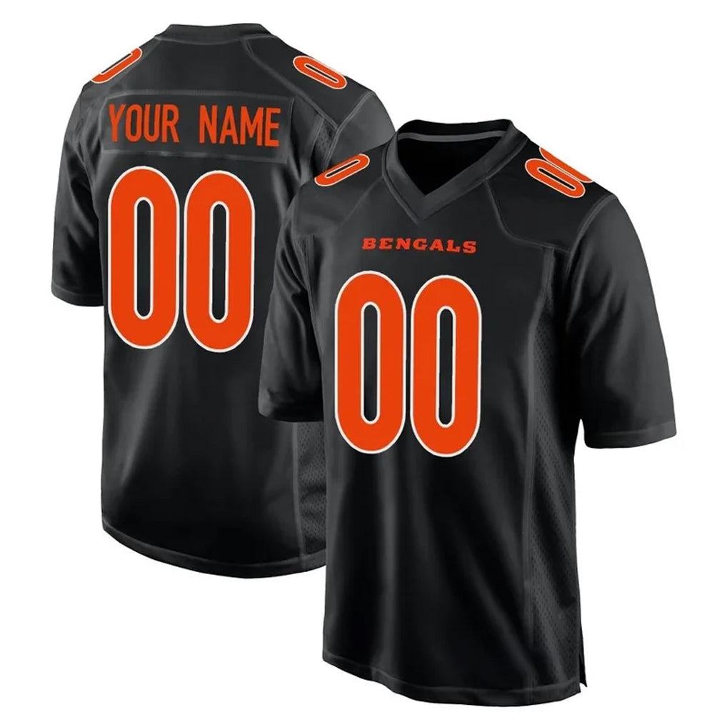 Pouc Custom C.Bengals Black Fashion Game Any Name & Numbers Stitched Jerseys