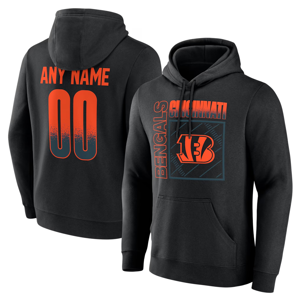 Pouc Custom C.Bengals Black Home Field Pop Personalized Name & Number Hoodie Stitched Jerseys