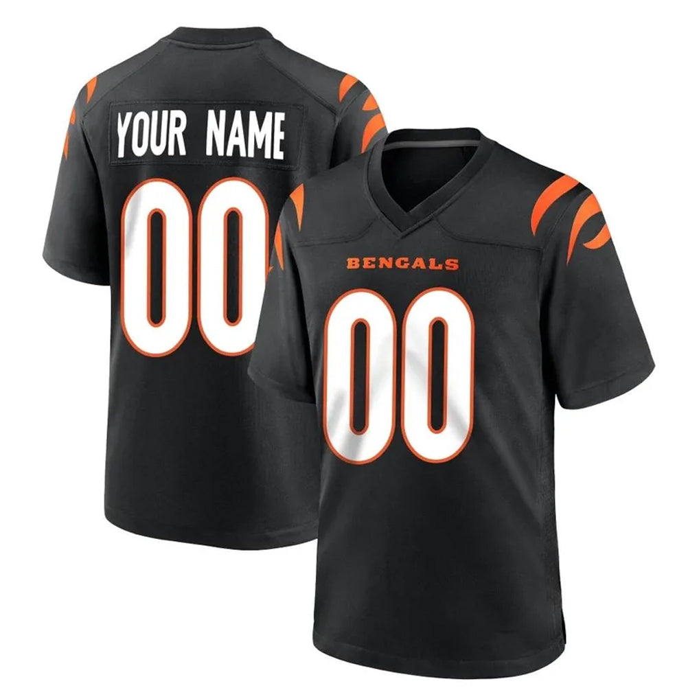 Pouc Custom C.Bengals Black Home Game Any Name & Numbers Stitched Jerseys