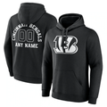 Pouc Custom C.Bengals Black Personalized Name & Number Pullover Hoodie Stitched Jerseys