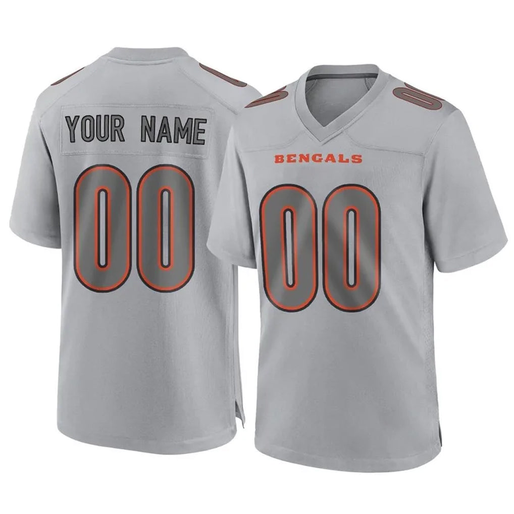 Pouc Custom C.Bengals Gray Atmosphere Fashion Game Any Name & Numbers Stitched Jerseys