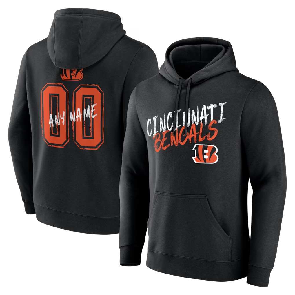 Pouc Custom C.Bengals Gray Big & Tall Team Authentic Custom Hoodie Stitched Jerseys