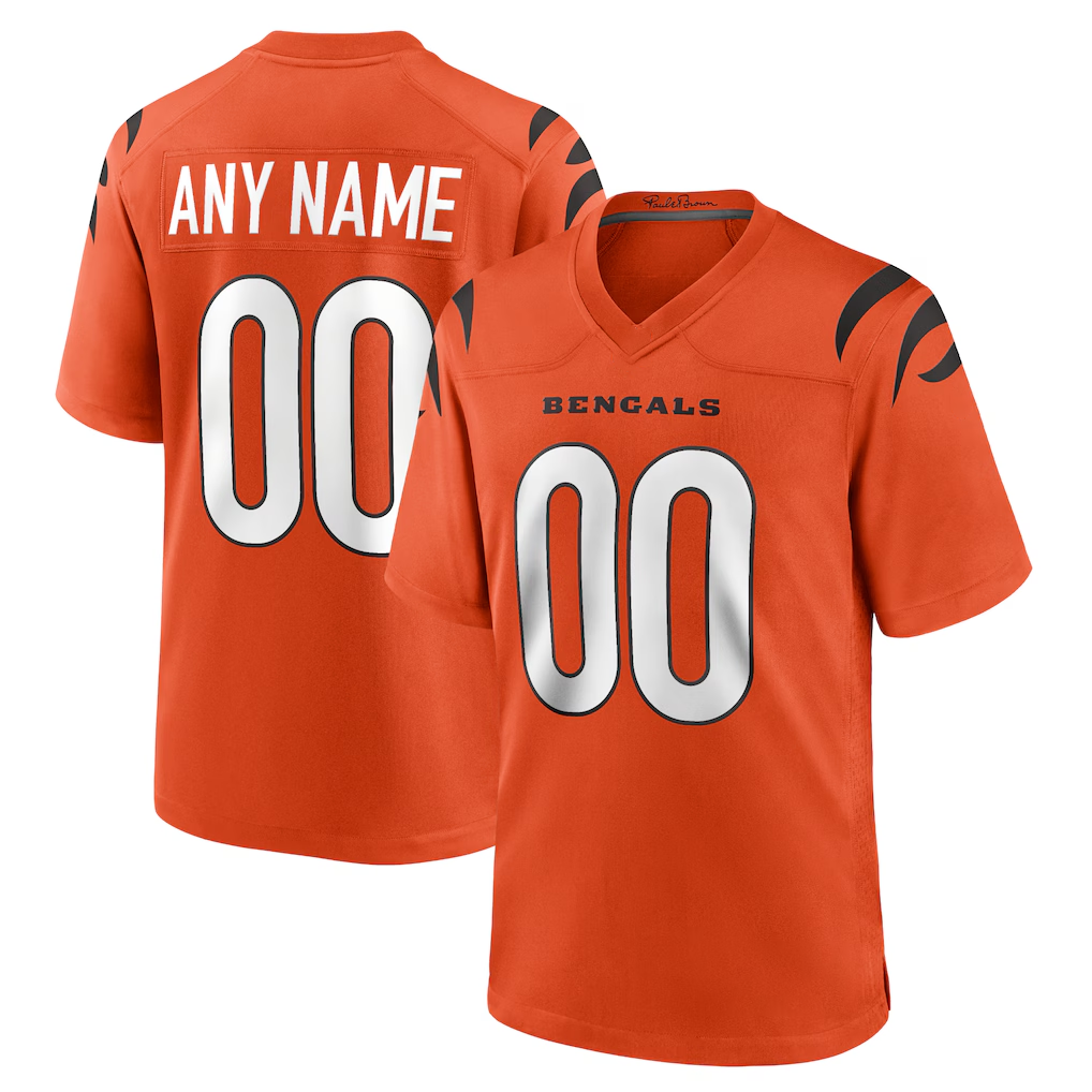 Pouc Custom C.Bengals Orange Alternate Game Stitched Jerseys