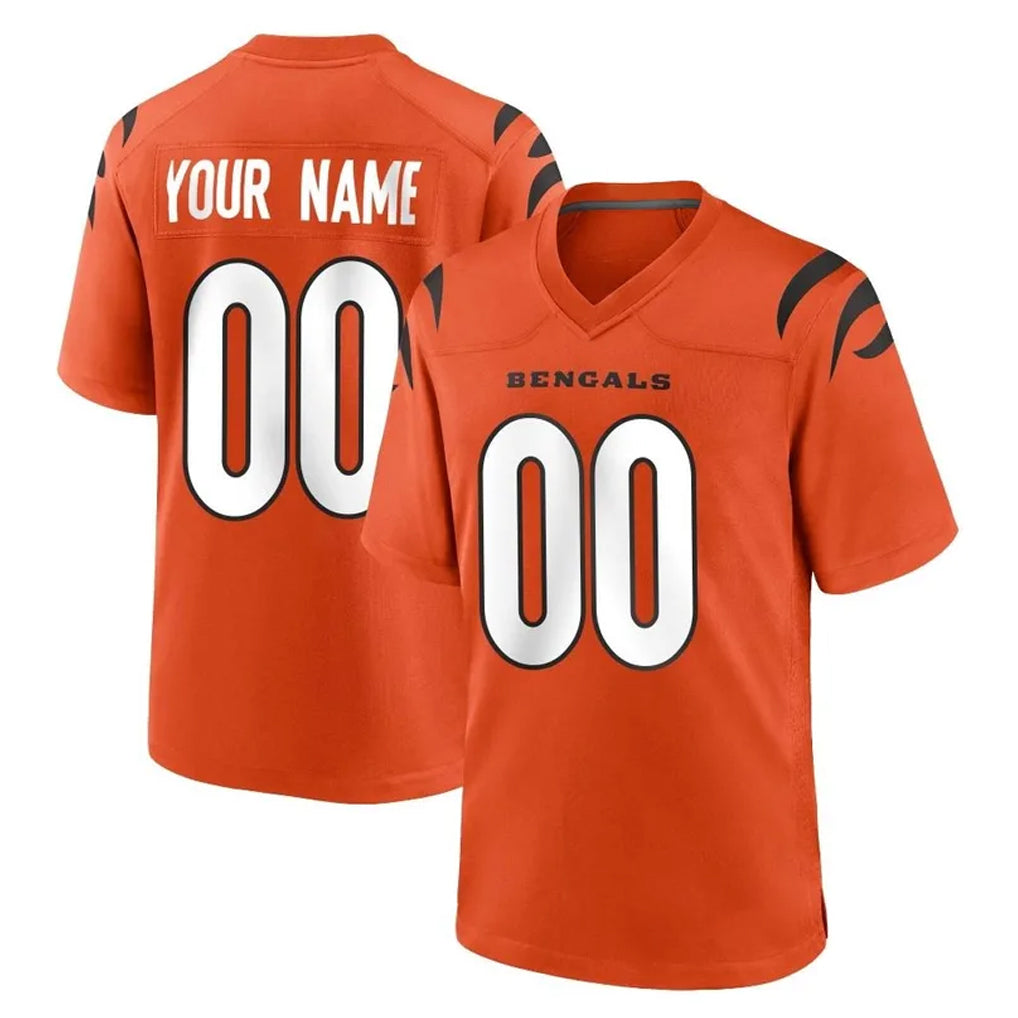 Pouc Custom C.Bengals Orange Home Game Any Name & Numbers Stitched Jerseys
