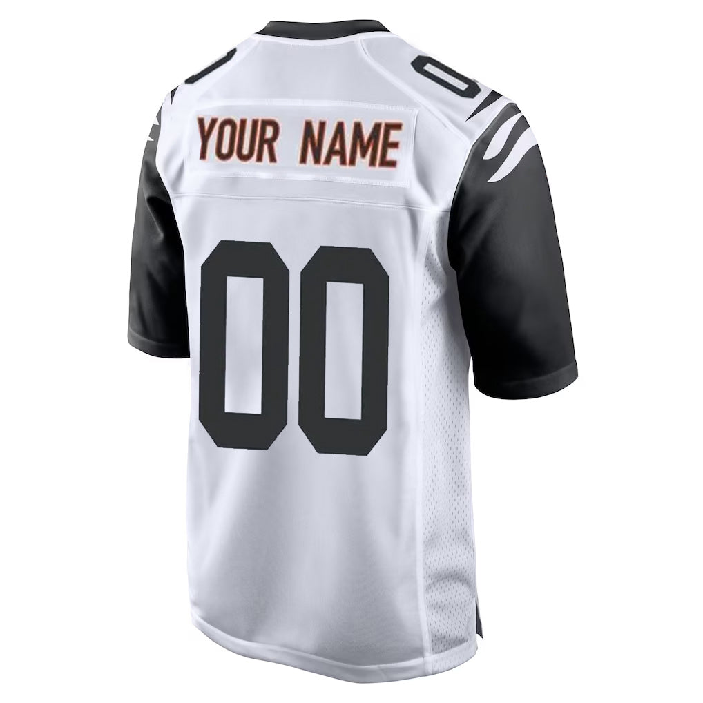 Pouc Custom C.Bengals White Alternate Home Game Any Name & Numbers Stitched Jerseys