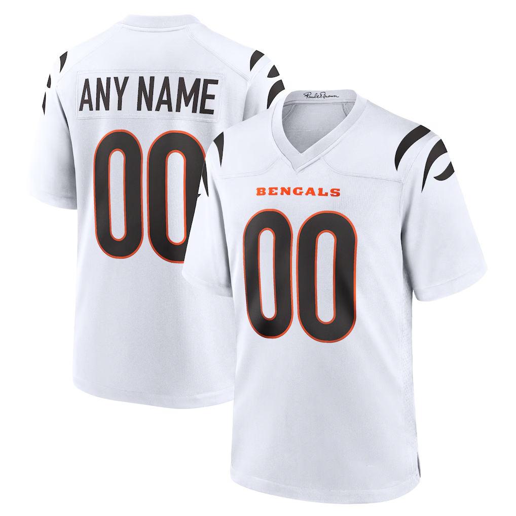 Pouc Custom C.Bengals White Game Stitched Jerseys