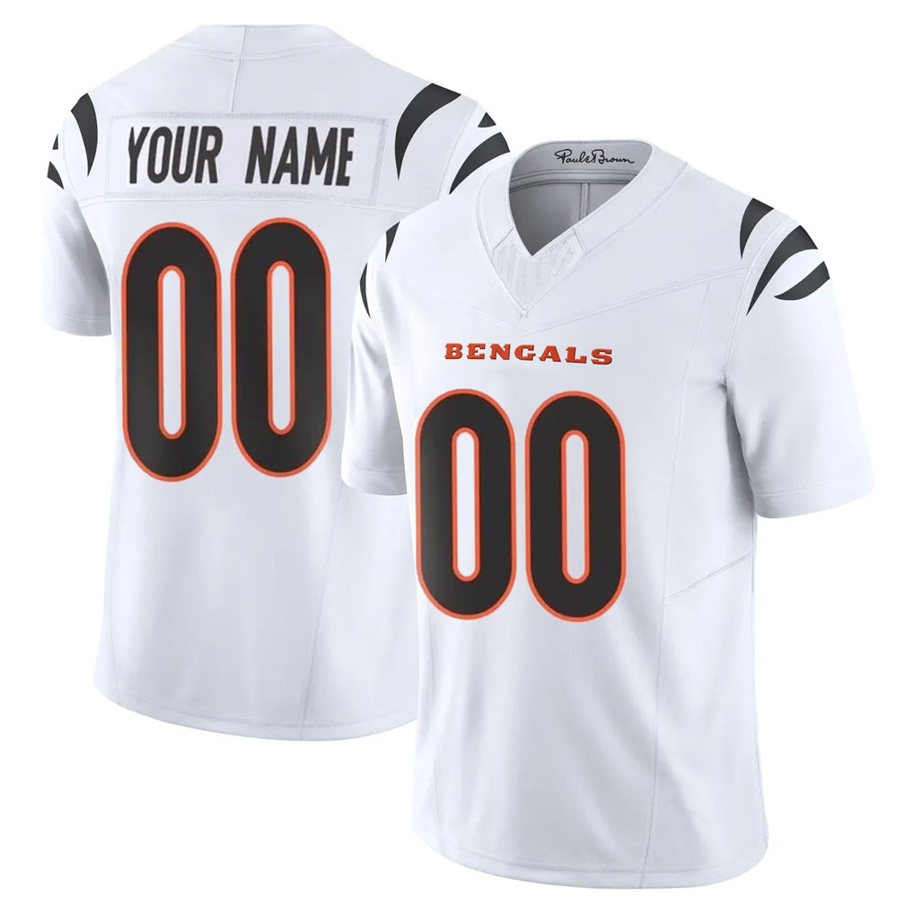 Pouc Custom C.Bengals White Vapor F.U.S.E. Limited Home Game Any Name & Numbers Stitched Jerseys