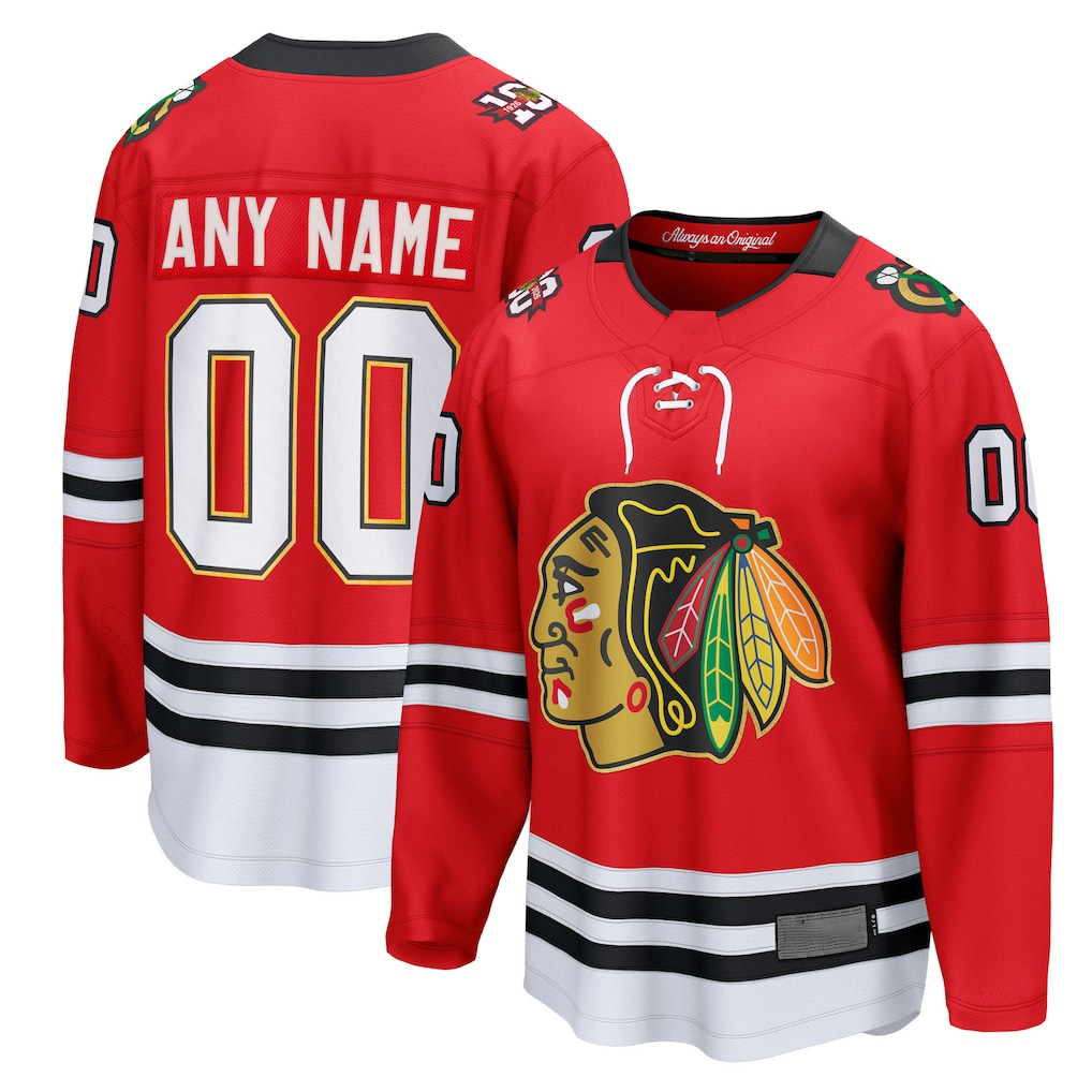 Pouc Custom C.Blackhawks Red Centennial Breakaway Jerseys