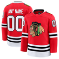 Pouc Custom C.Blackhawks Red Home Premium Jerseys