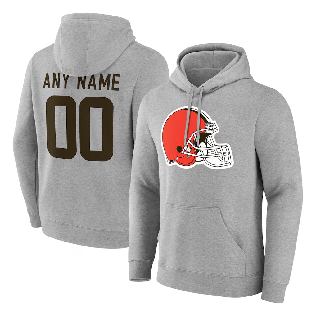 Pouc Custom C.Browns Gray Salute to Service Pullover Hoodie Limited Any Name & Numbers Stitched Jerseys
