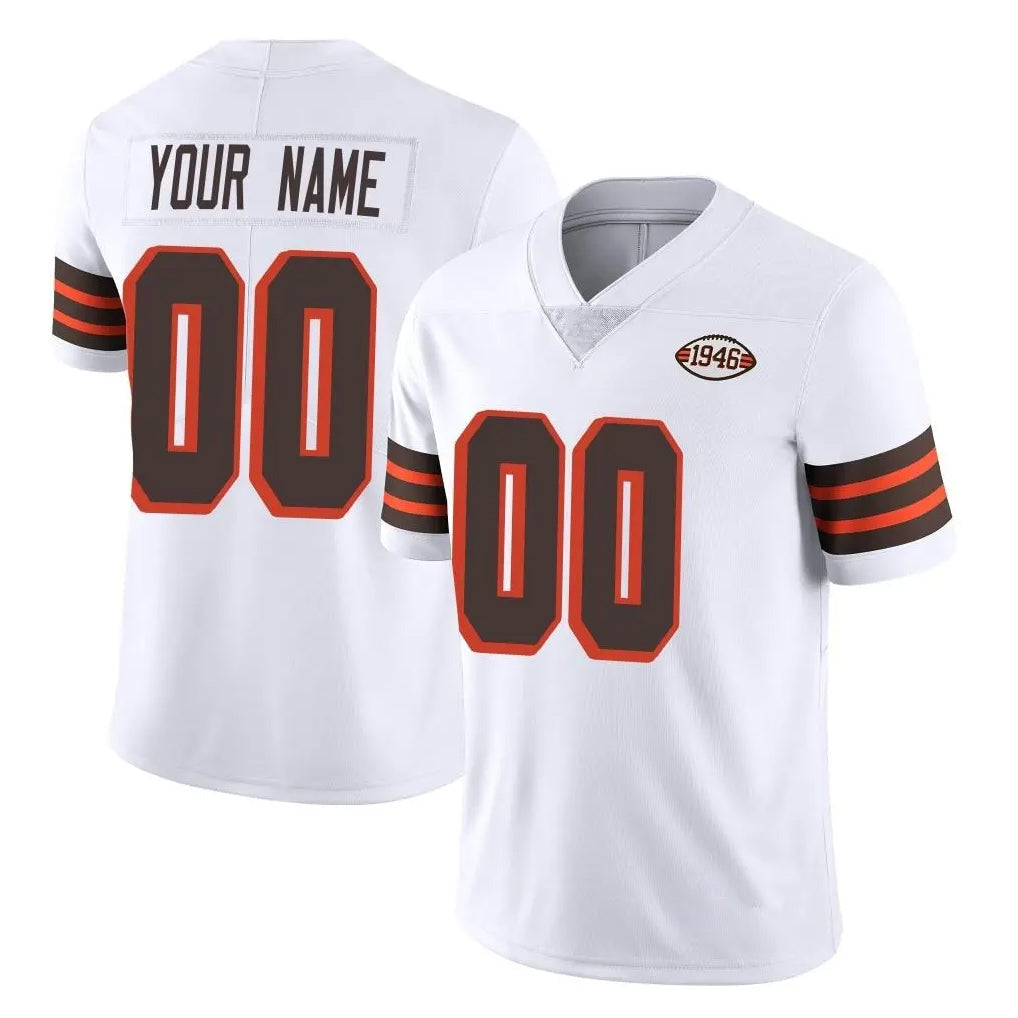 Pouc Custom C.Browns White Limited Vapor Untouchable Home Game Any Name & Numbers Stitched Jerseys