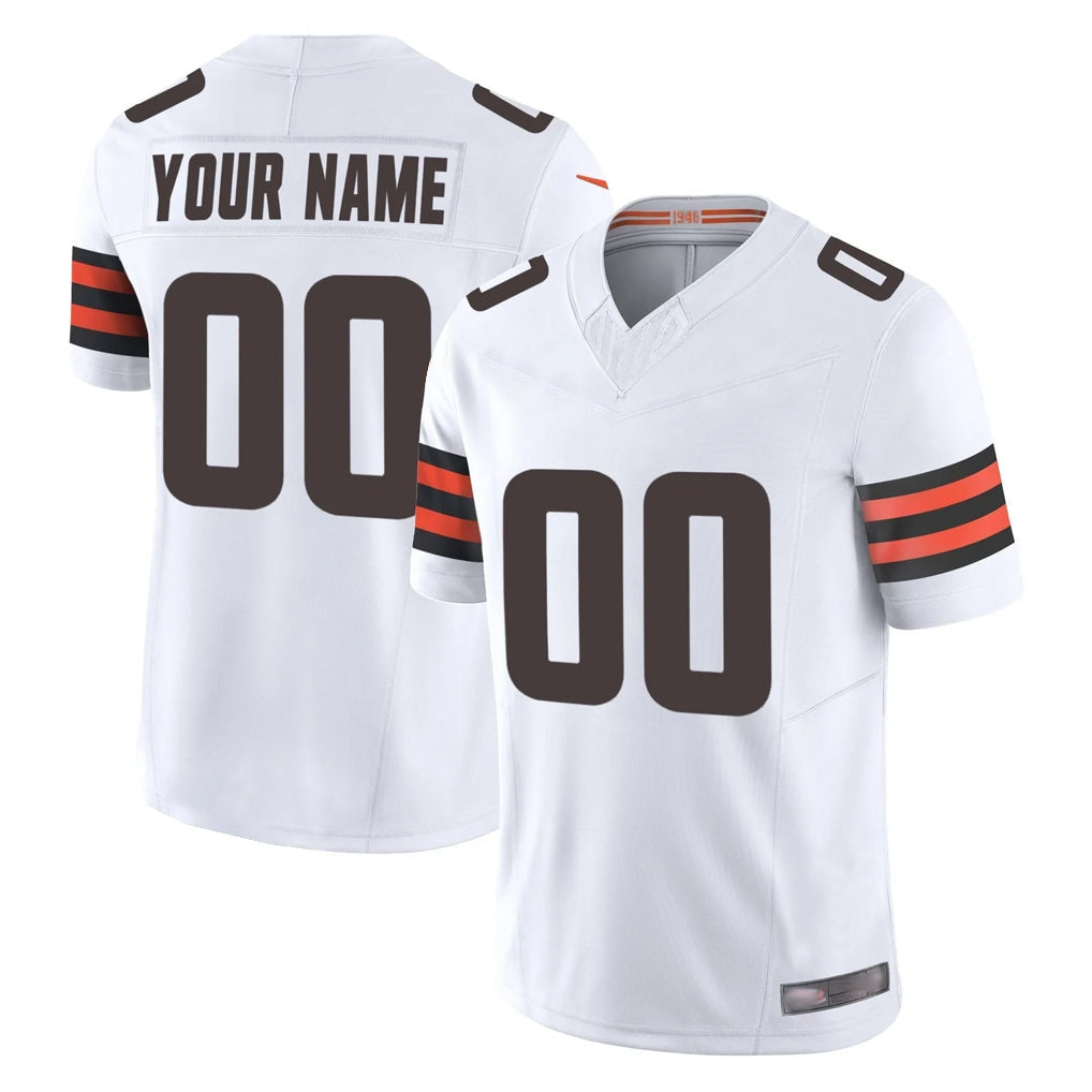 Pouc Custom C.Browns White Vapor F.U.S.E. Limited Home Game Any Name & Numbers Stitched Jerseys