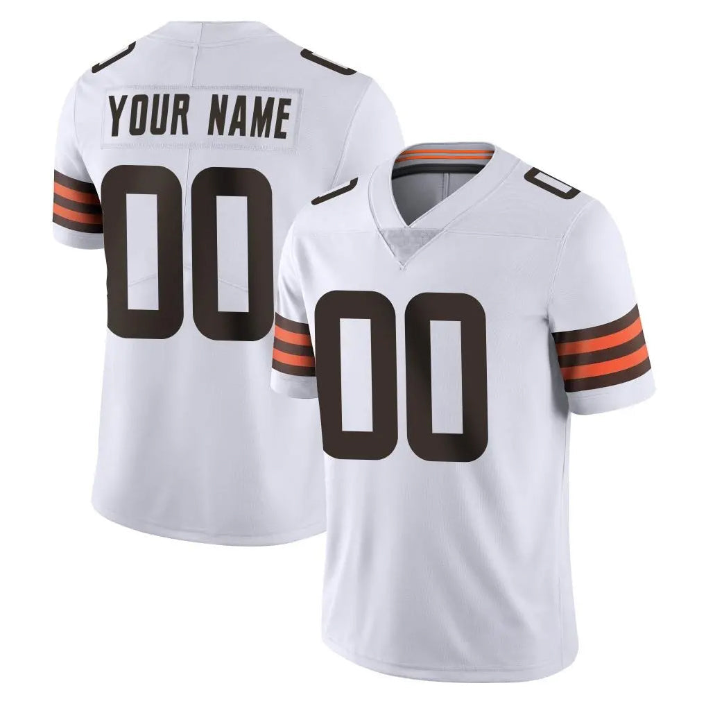 Pouc Custom C.Browns White Vapor Untouchable Limited Home Game Any Name & Numbers Stitched Jerseys