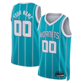 Pouc Custom C.Hornets  Teal Swingman Jerseys - Icon Edition