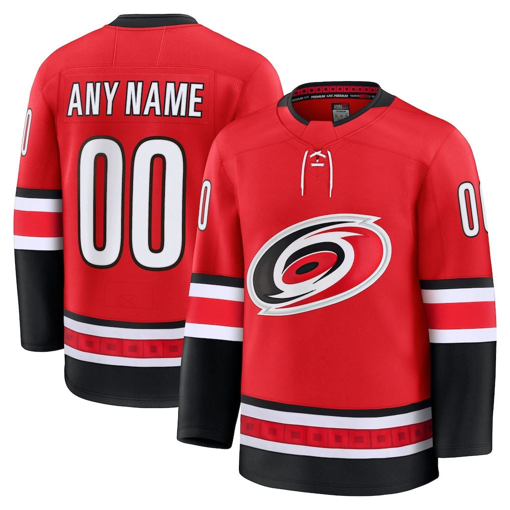 Pouc Custom C.Hurricanes Red Alternate Premium Stitched Jerseys